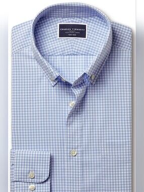 Charles tyrwhitt  Non-Iron Stretch Poplin Check Shirt 15.5/34